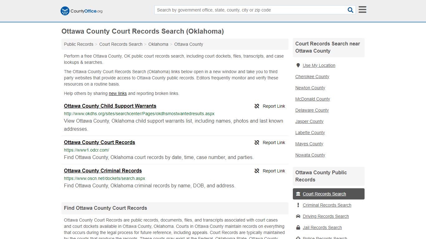 Ottawa County Court Records Search (Oklahoma) - County Office